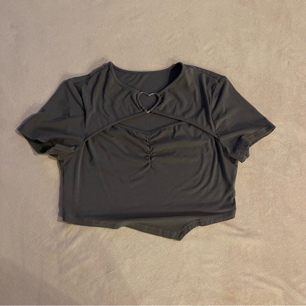 Grey crop top.